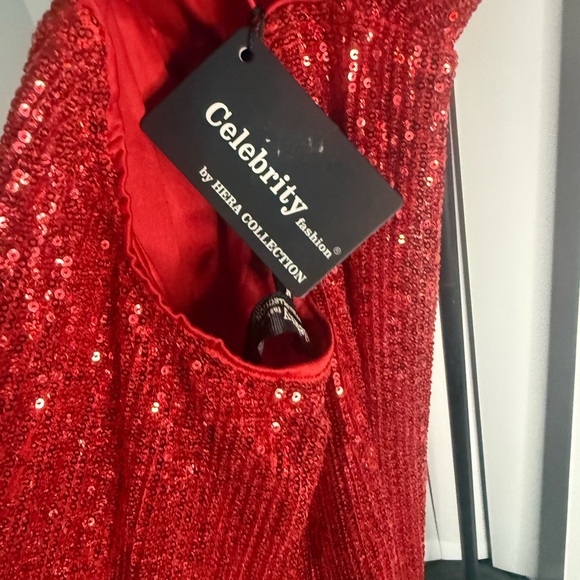 Hera Collection Sparkling Red Sequin Dress - Picture 8 of 12